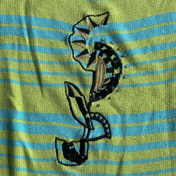 Vintage Suzelle Ramie Cotton Novelty Designer Embellished Sweater Size Small - Picture 2 of 10